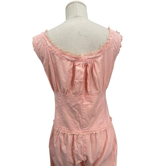 Vintage Star Of India Jumpsuit Embroidered Floral Lace Peachy Pink Size Small - Picture 8 of 16